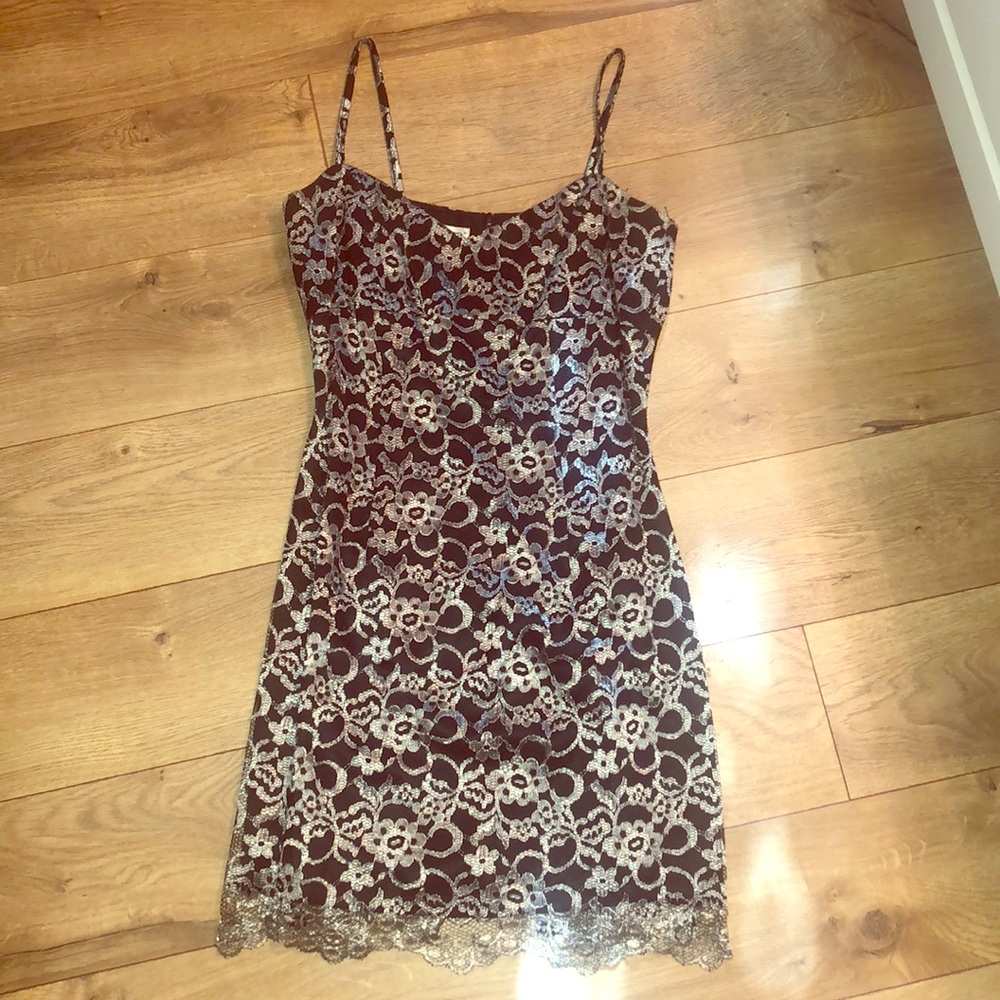 Bebe Silver and Black Cocktail Dress